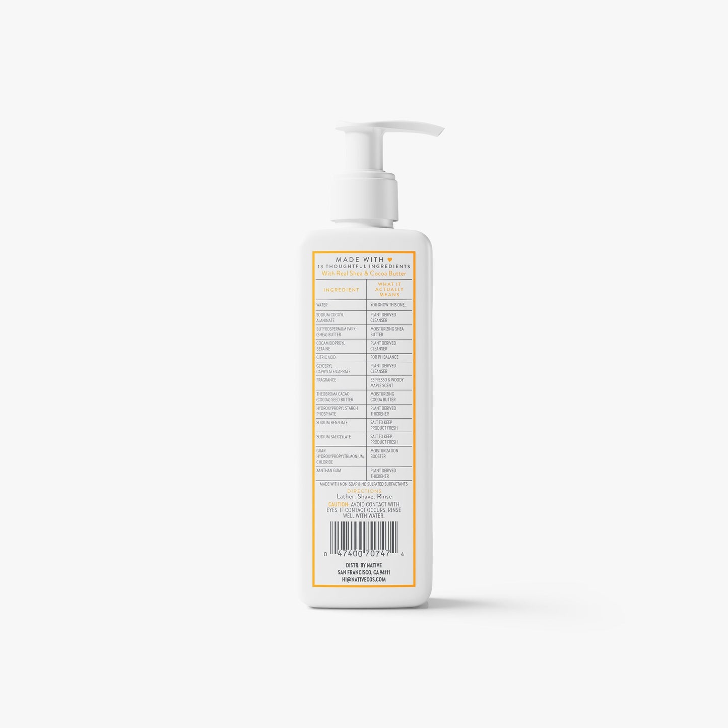 Whole Body Shave Cream Espresso and Woody Maple 7.6oz Classic Personal Care