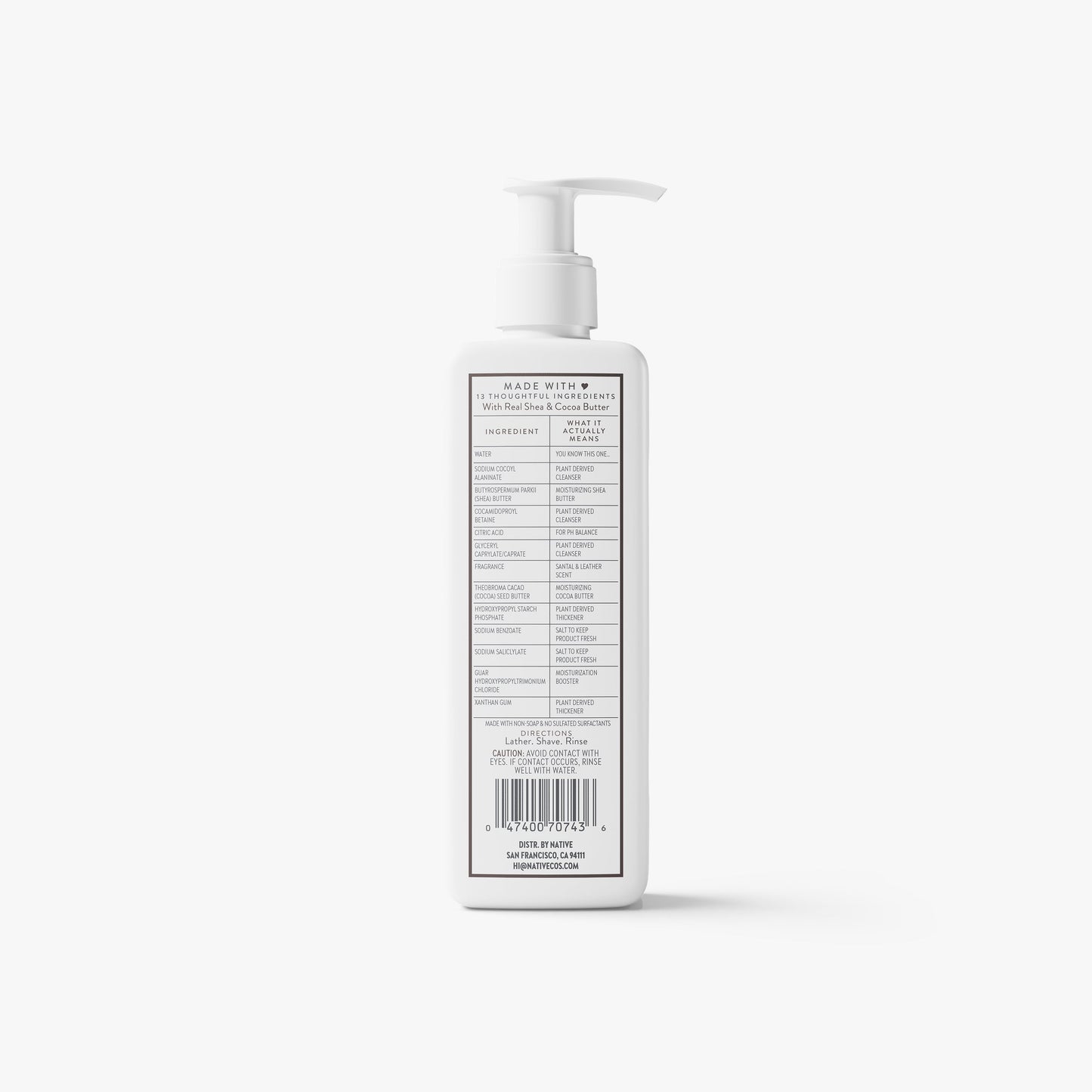 Whole Body Shave Cream Santal and Leather 7.6oz Classic Personal Care