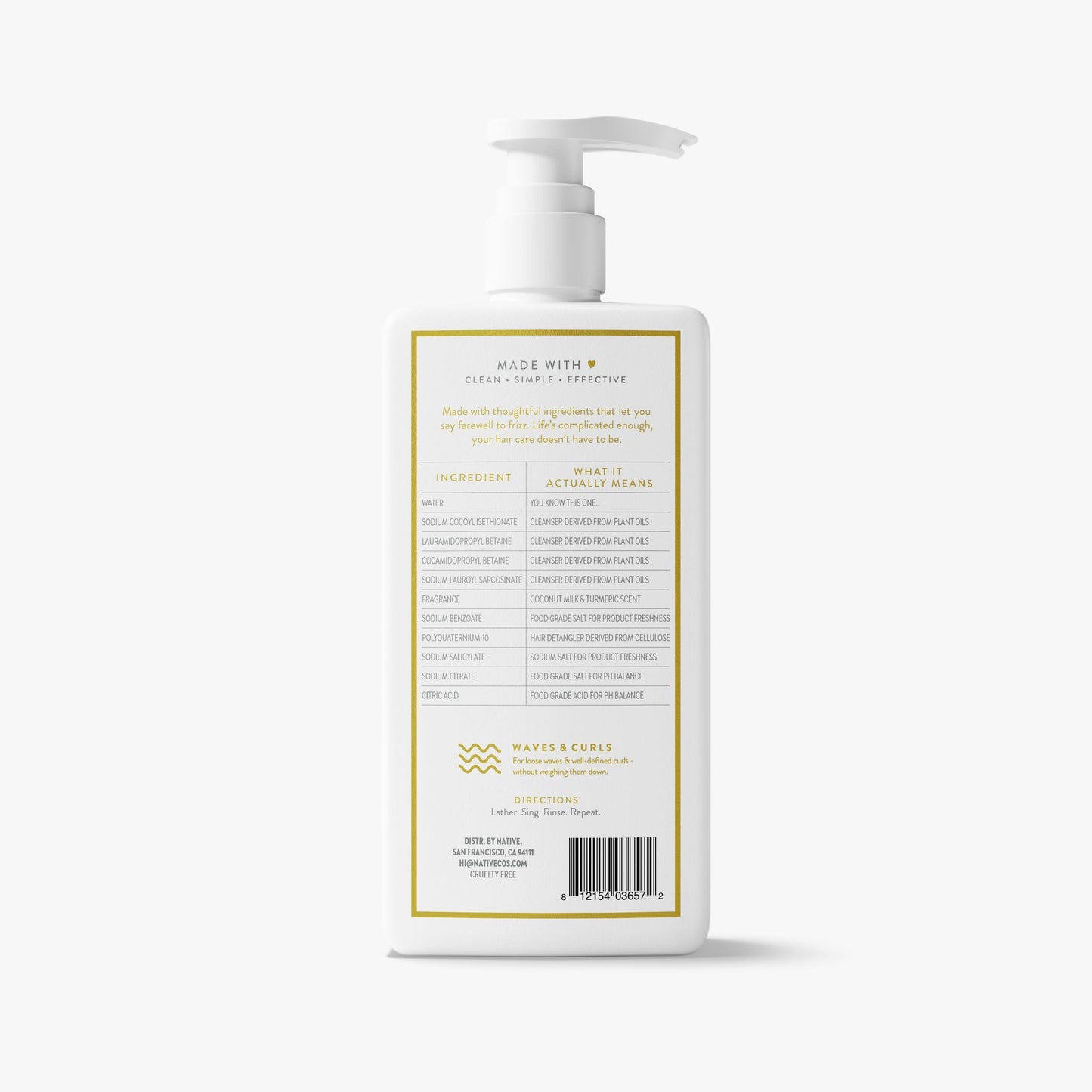 Curl Care Shampoo Coconut Milk and Turmeric 16.5oz Classic Personal Care