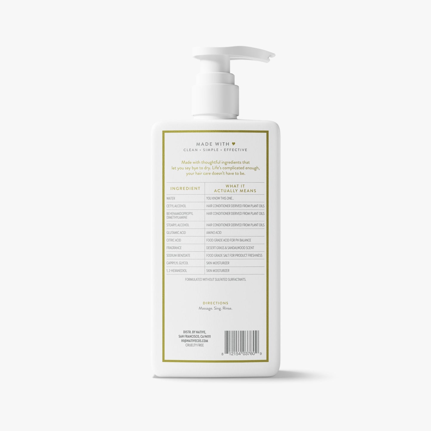 Moisturizing Conditioner Desert Grass and Sandalwood 16.5oz Classic Personal Care