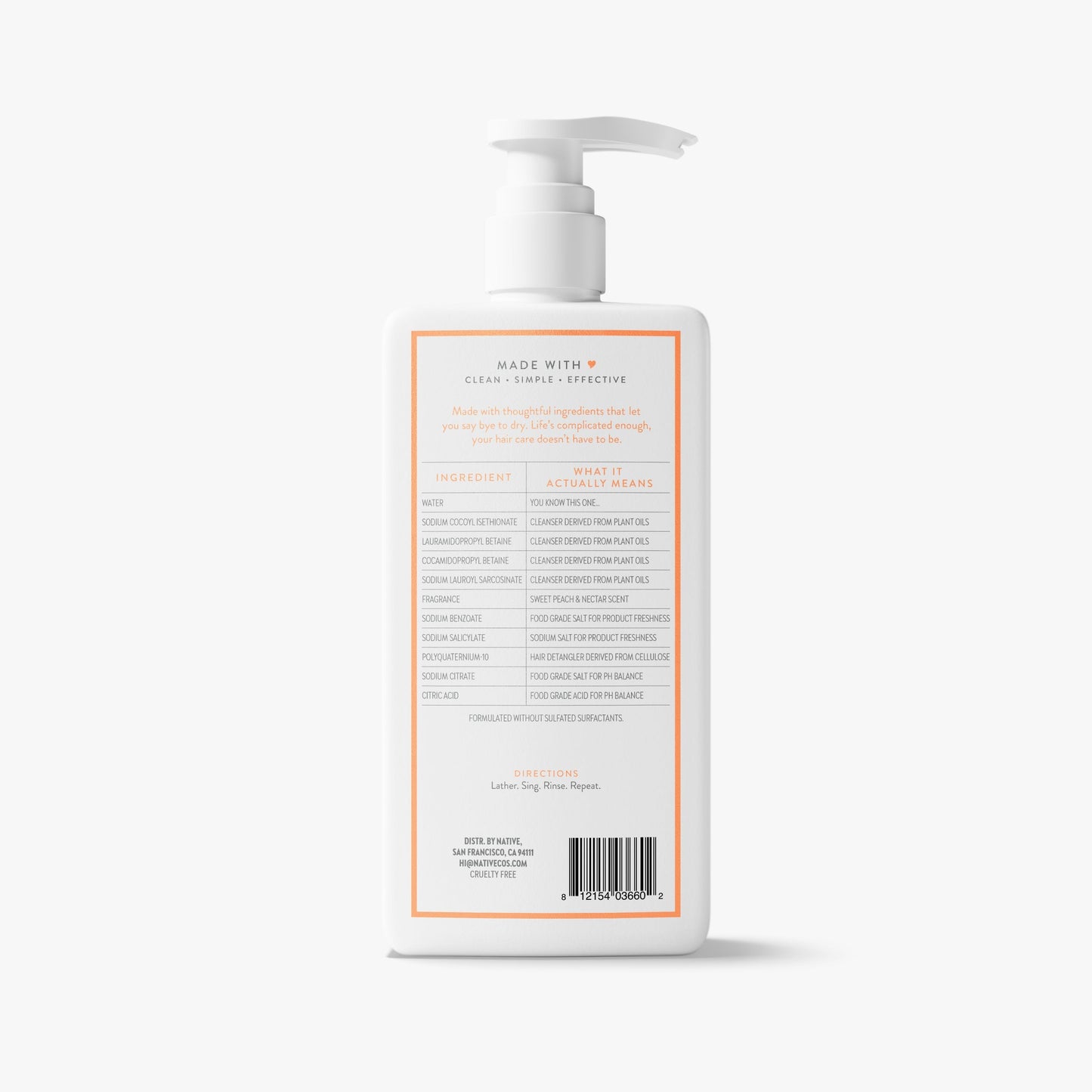 Moisturizing Shampoo Sweet Peach and Nectar 16.5oz Classic Personal Care