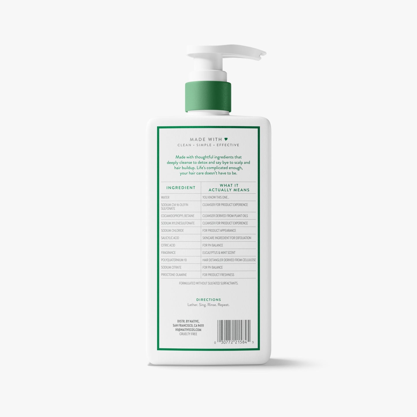 Scalp Clarifying 2 in 1 Shampoo and Conditioner Eucalyptus and Mint 16.5oz Classic Personal Care