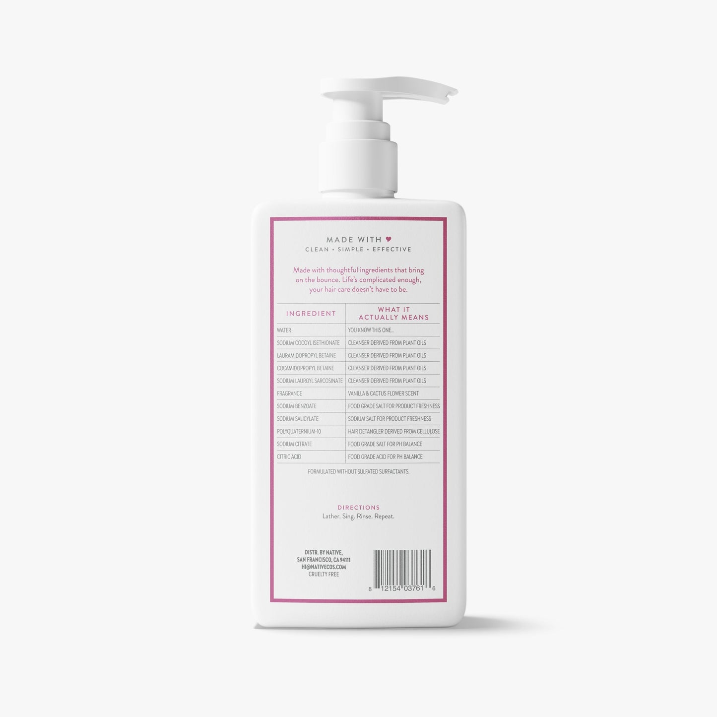 Volumizing Shampoo Vanilla and Cactus Flower 16.5oz Classic Personal Care